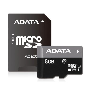 Карта памяти A-Data 8GB microSDHC+adapter