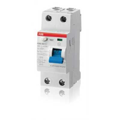 выключатель дифференциального тока ABB 10мА тип AC F202 2 полюса 40 А 2CSF202101R1400