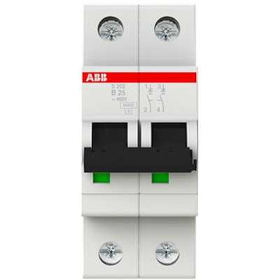 автоматический выключатель ABB S202 2P (B) 6кА 25 А 2CDS252001R0255