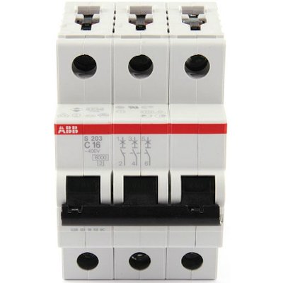 автоматический выключатель ABB S203 3P (C) 6kA 16 А 2CDS253001R0164