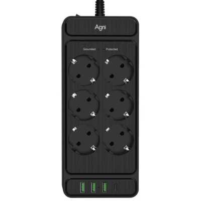 сетевой фильтр AGNI TP-FS4U6E-C-3m-black