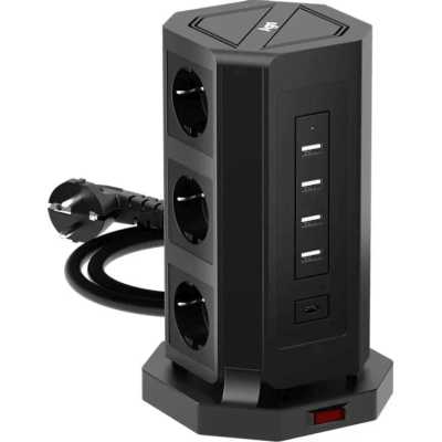 Сетевой фильтр AGNI TP-VD5U9E-C-3M-Black