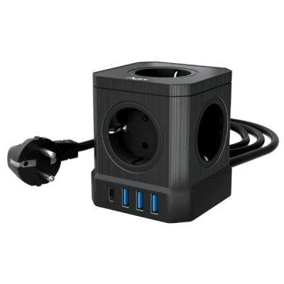 Сетевой фильтр AGNI TP-VE4U5E-C-W-2m-black