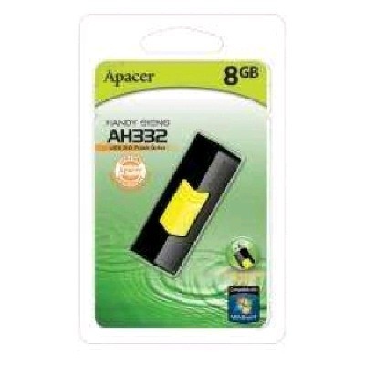 флешка Apacer 8GB AH332 Black-Yellow