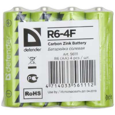 батарейка солевая Defender R6-4F