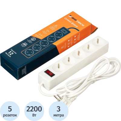 Сетевой фильтр BigTech STD-510-3-W