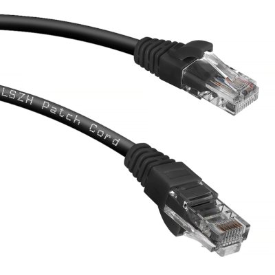 Патч-корд Cabeus PC-UTP-RJ45-Cat.5e-0.3m-BK-LSZH