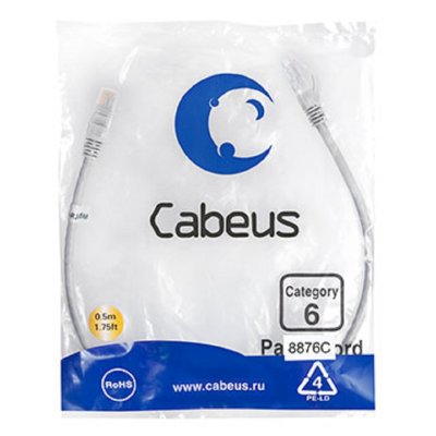 патч-корд Cabeus PC-UTP-RJ45-Cat.6-0.5m-LSZH
