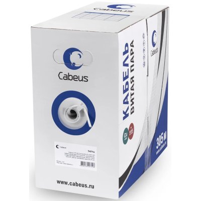 Витая пара Cabeus UTP-4P-CAT.5E-SOLID-WH