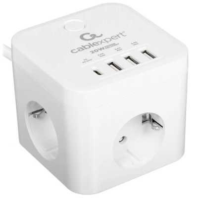 сетевой фильтр Cablexpert Cube CUBE-3-CU3-W-1.5