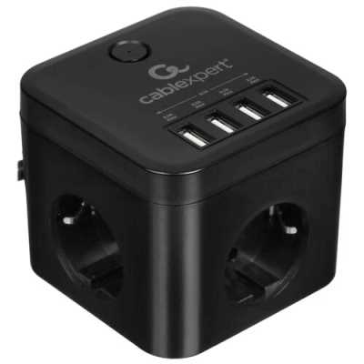 Сетевой фильтр Cablexpert Cube CUBE-3-U4-B-1.5