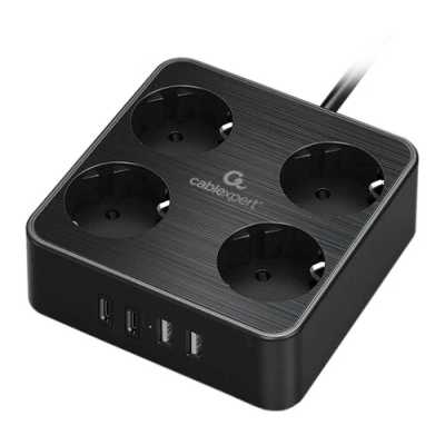 сетевой фильтр Cablexpert Plate PLT-4-C2U2-B-2