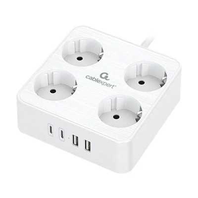 Сетевой фильтр Cablexpert Plate PLT-4-C2U2-W-2