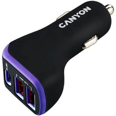 Автомобильный зарядный адаптер Canyon C-08 CNE-CCA08PU