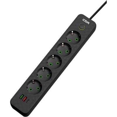 Сетевой фильтр CBR CSF SP-5-2A1C-030M-B Black