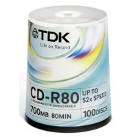 Диск CD-R TDK 75000000465/CD-R80CBA100