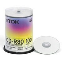 Диск CD-R TDK 75000001265/CD-R80PWWCBA100