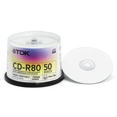 диск CD-R TDK CD-R80PWWCBA50