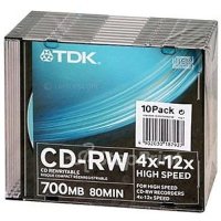 Диск CD-RW TDK 75000002156/CD-RW700HSCA10