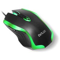 Мышь Delux M-556 Black-Green