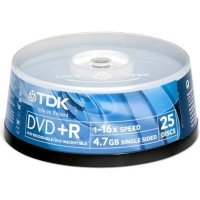 Диск DVD-R TDK 4,7Gb 16x 25шт Cake box