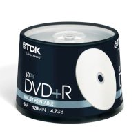 Диск DVD+R TDK 4,7Gb 8-16х 50 шт Cake Box