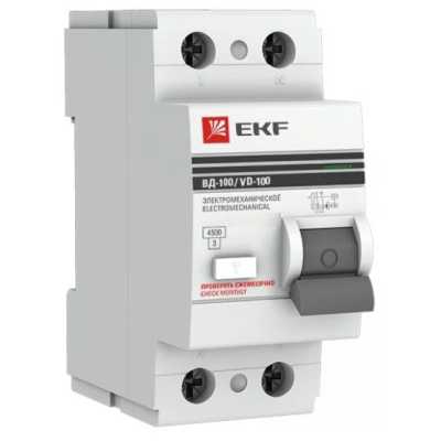 УЗО EKF 30мА тип AC ВД-100 2 полюса 16 А elcb-2-16-30-em-pro