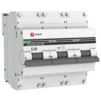 Автоматический выключатель EKF ВА 47-100 3P (C) 10kA 25 А mcb47100-3-25C-pro
