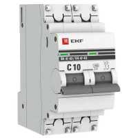 Автоматический выключатель EKF ВА 47-63 2P (C) 4.5kA 10 А mcb4763-2-10C-pro