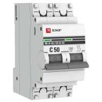 Автоматический выключатель EKF ВА 47-63 2P (C) 4.5kA 50 А mcb4763-2-50C-pro