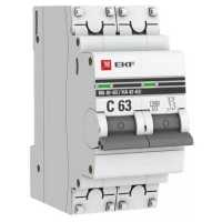 Автоматический выключатель EKF ВА 47-63 2P (C) 4.5kA 63 А mcb4763-2-63C-pro