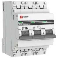 Автоматический выключатель EKF ВА 47-63 3P (C) 4.5kA 16 А mcb4763-3-16C-pro