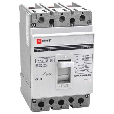 автоматический выключатель EKF ВА-99/250 3P (термомагнитный) 35kA 160 А mccb99-250-160