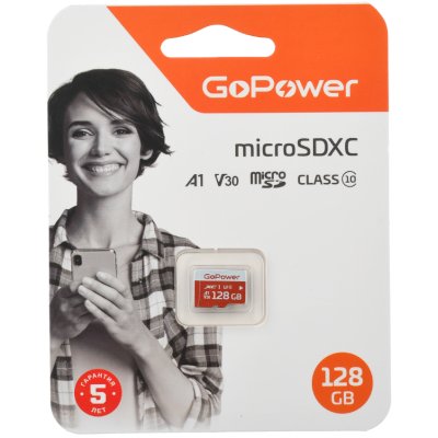 карта памяти GoPower 128GB 00-00025683