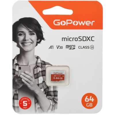 Карта памяти GoPower 64GB 00-00025681