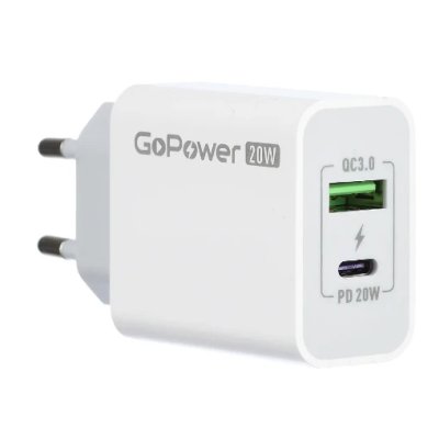 Сетевое зарядное устройство GoPower GPQC08 00-00028401