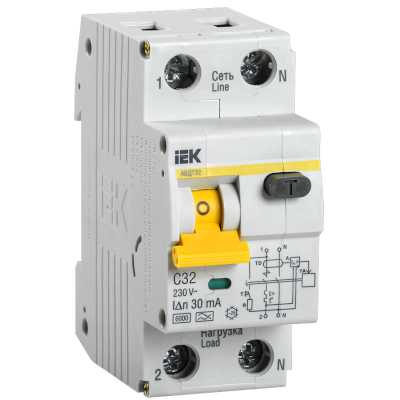 автоматический выключатель дифференциального тока IEK АВДТ32 C32 MAD22-5-032-C-30