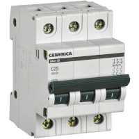 Автоматический выключатель IEK ВА47-29 3Р 25А 4,5кА С Generica MVA25-3-025-C