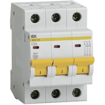 автоматический выключатель IEK ВА47-29 3Р 25А 4,5кА С MVA20-3-025-C
