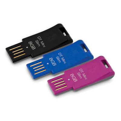 флешка Kingston 8GB Pen Drives USB MiniSlim DTMS-8GB