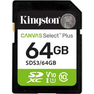 Карта памяти Kingston Canvas Select Plus 64GB SDS3/64GB