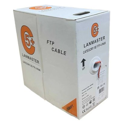 витая пара Кабель информационный Lanmaster LAN-5EFTP-PT-LSZH-OR кат.5E FTP 4 пары 26AWG LSZH внутренний 305м ор