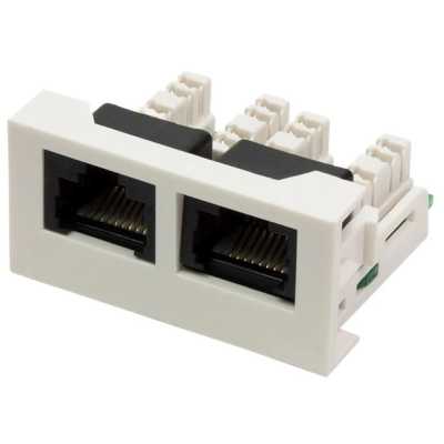 Вставка Lanmaster LAN-WA-LP-2x45-6-WH