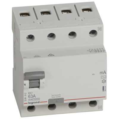 выключатель дифференциального тока Legrand RX3 4П 100mA 63А тип AC 402068