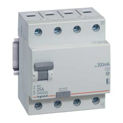 выключатель дифференциального тока Legrand RX3 4П 300mA 25А тип AC 402070