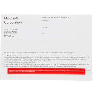 операционная система Microsoft Windows 7 Professional FQC-08289