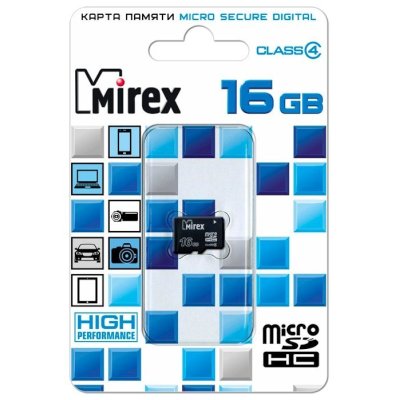 карта памяти Mirex 16GB 13612-MCROSD16