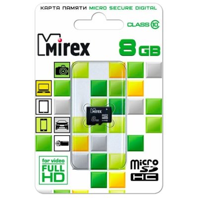 карта памяти Mirex 8GB 13612-MC10SD08