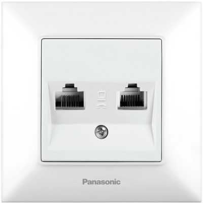 розетка компьютерная/телефонная Panasonic Arkedia Slim WNTC04082WH-RU
