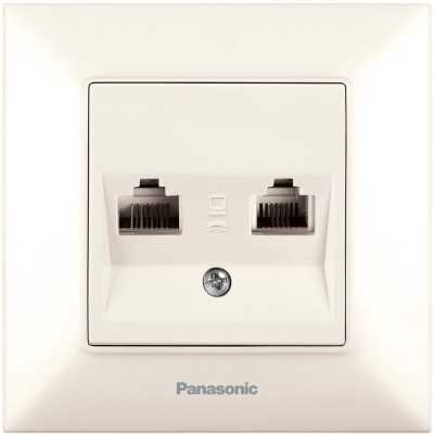 розетка компьютерная/телефонная Panasonic Arkedia Slim WNTC04092BG-RU